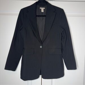 H&M Elegant Women’s Button Down Long Sleeve Black Blazer Size Small